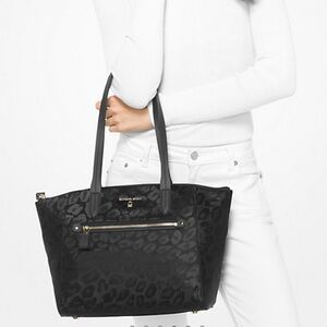Michael Kors Kelsey Medium Leopard Nylon Travel Tote